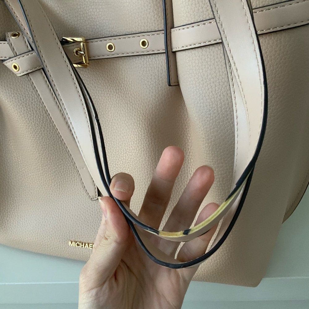 Michael KORS Emilia Large EW Leather Powder Tan Colour Tote Shoulder Purse New - Picture 4 of 16